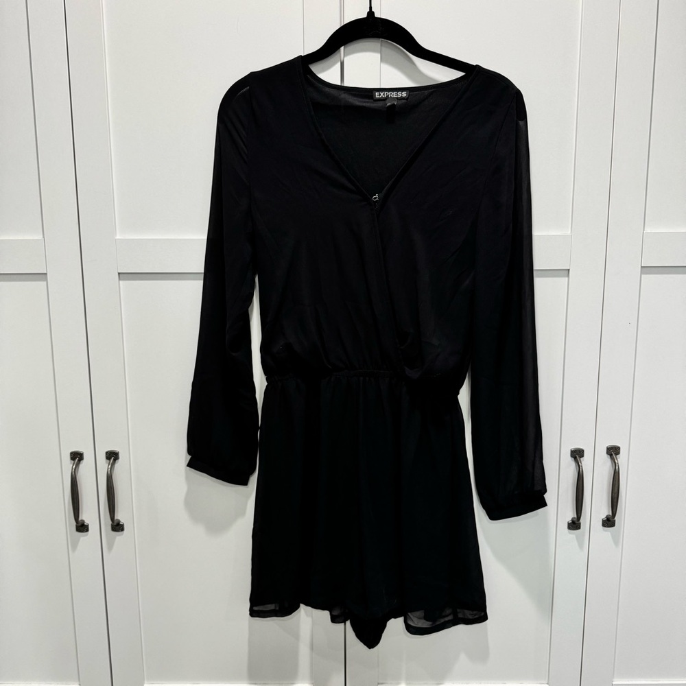 Express: Women’s Black Long Sleeve Romper